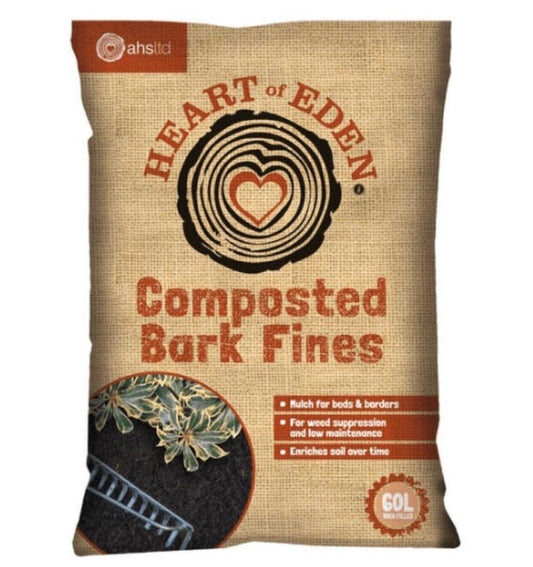 Heart of Eden - Fine composted bark - 60 Ltr